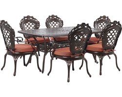LIZZANO - Tuinset voor 6 - Donkerbruin - Aluminium