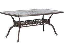 LIZZANO - Tuintafel - Donkerbruin - 102 x 165 cm - Aluminium