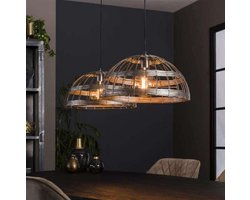 LM-Collection 2L Metal Blinds Hanglamp - 110x45x150cm - Zwart Nikkel - Metaal - hanglampen eetkamer, hanglamp zwart, hanglampen woonkamer, hanglamp slaapkamer, hanglamp kinderkamer, hanglamp rotan, hanglamp hout, hanglamp industrieel