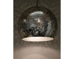 LM-Collection Ameera Hanglamp - Ø50x42cm - E27 - vintage Zilver - Metaal - hanglampen eetkamer, hanglamp zwart, hanglampen woonkamer, hanglamp slaapkamer, hanglamp kinderkamer, hanglamp rotan, hanglamp hout, hanglamp industrieel