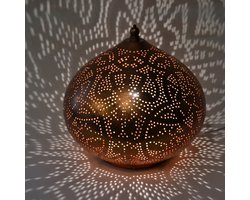 LM-Collection Ameera onion Tafellamp - Ø33x34cm - E27 - Koper - Metaal - tafellamp slaapkamer, tafellamp industrieel, tafellampen woonkamer, tafellamp zwart, tafel lamp, tafellamp slaapkamer industrieel, tafellampje