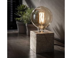 LM-Collection Block Tafellamp - 10x10x10cm - Antiek Nikkel - Metaal - tafellamp slaapkamer, tafellamp industrieel, tafellampen woonkamer, tafellamp zwart, tafel lamp, tafellamp slaapkamer industrieel, tafellampje