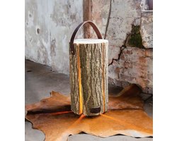 LM-Collection Boomstam schors Vloerlamp - ø25x45 cm - E27 - Naturel /Bruin - Hout - vloerlampen woonkamer, vloerlamp zwart, vloerlamp industrieel, vloer lamp, vloerlampen landelijk, staande lampen woonkamer, staande lampen, staande lamp industrieel