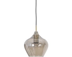 LM-Collection Cielo Hanglamp - Ø27 x 29,5cm - Grijs/Brons - Glas - hanglampen eetkamer, hanglamp zwart, hanglampen woonkamer, hanglamp slaapkamer, hanglamp kinderkamer, hanglamp rotan, hanglamp hout, hanglamp industrieel