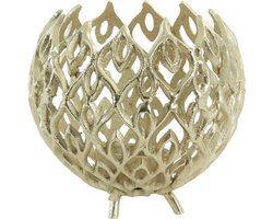 LM-Collection Flame Waxinehouder - Ø20x18cm - Goud - Messing - kandelaars, kandelaar hout, kandelaar zwart, kaarshouder, kaars kandelaar, lantaarn windlicht, lantaarn voor buiten, lantaarn binnen,