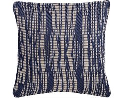 LM-Collection Harlem Tuinkussen 42x15x42cm - Blauw - Plastic - tuinkussens, tuin kussens, sierkussens buiten, sierkussens, tuinkussen lage rug