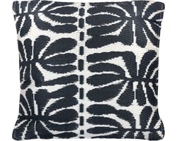 LM-Collection KanyeTuinkussen - 42x15x42cm - Zwart/Wit - Plastic sierkussen tuin, sierkussens 42x42cm, bankkussen, kussens tuin, kussens woonkamer, kussen