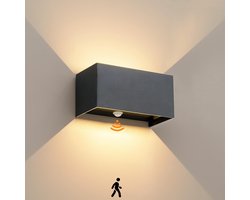 LMP LED Buitenwandlamp met Bewegingssensor - Donkergrijs - Wandlamp Op & Neer - IP65 - Voor Binnen en Buiten - 1-Pack