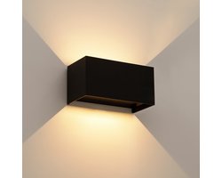 LMP LED Buitenwandlamp - Wandlamp Op & Neer - Zwart - IP65 - Zonder Bewegingssensor - Voor Binnen en Buiten - 1-Pack