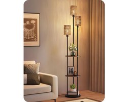 LNM® Vloerlamp - Vloerlampen Woonkamer - Vloerlamp Dimbaar - Beige - 43cm x 33cm x 16cm