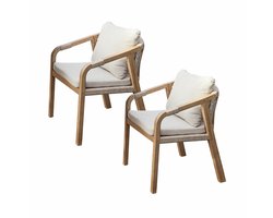 LOBERON 2-delige set stoelen FSC®-100% Kennedy bruin/crème