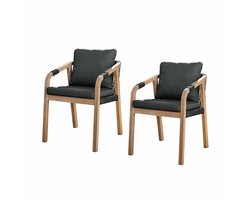 LOBERON 2-delige set stoelen FSC®-100% Kennedy bruin/zwart