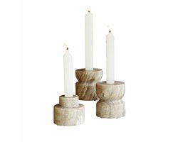 LOBERON 3-delige set kaarsenhouders Ulxeno beige