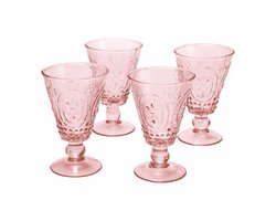 LOBERON 4-delige set wijnglazen Sarton roze