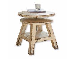 LOBERON Bijzettafel Commeren antiekwit