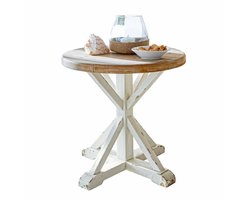 LOBERON Bijzettafel Frapelle antiekwit/bruin