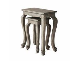 LOBERON Bijzettafel set van 2 Nima antiekbruin