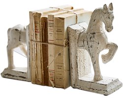 LOBERON Boekensteun set van 2 Horses crème