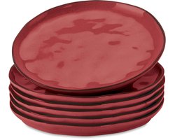 LOBERON Bord set van 6 Biarré rood