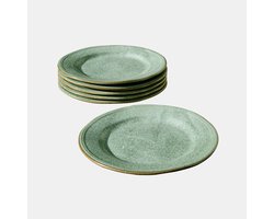 LOBERON Bord set van 6 Norrvik groen