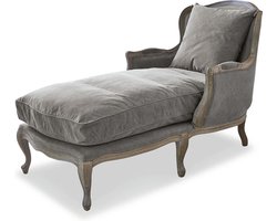 LOBERON Chaise longue Muel grijs/bruin