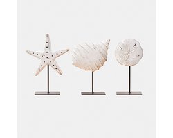 LOBERON Decoratief element set van 3 Havsberg antiekwit/zwart