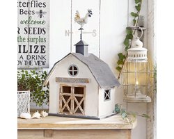 LOBERON Decoratief huisje Beaujeau antiekwit