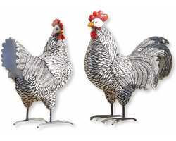 LOBERON Decoratieve kip set van 2 Mannis zwart/wit