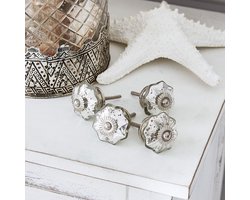 LOBERON Deurknop set van 6 Clairefontaine antiekzilverkleurig