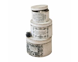 LOBERON Doos set van 3 Willma antiekwit