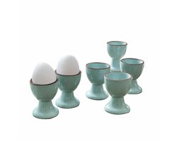 LOBERON Eierdop set van 6 Biarré turquoise