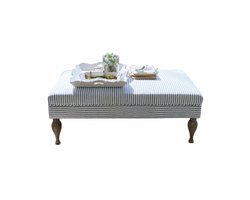 LOBERON Footstool Ulysette wit/blauw