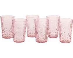 LOBERON Glas set van 6 Fleury roze
