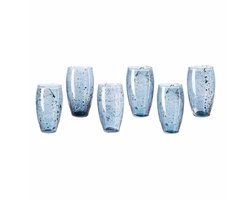 LOBERON Glas set van 6 Kampala blauw/grijs