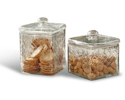 LOBERON Glazen pot set van 2 Cherie helder