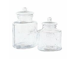 LOBERON Glazen pot set van 2 Elvanto helder