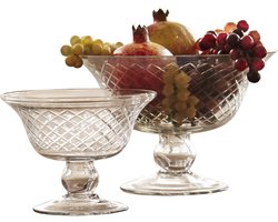 LOBERON Glazen schaal set van 2 Kadence helder