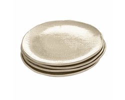 LOBERON Groot bord set van 4 Luganville beige