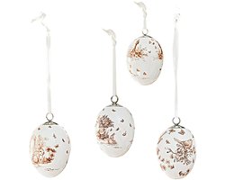 LOBERON Hanger set van 4 Seravoux wit/bruin