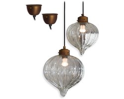 LOBERON Hanglamp set van 2 Baisse helder/messing