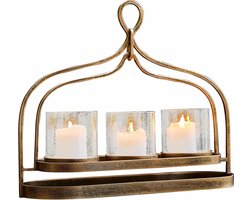 LOBERON Kaarsenhouder Biserre antiekgoudkleurig