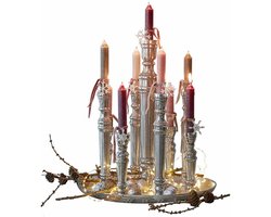 LOBERON Kaarsenhouder Calcot antiekzilverkleurig