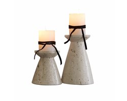 LOBERON Kaarsenhouder set van 2 Bazrahim beige