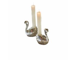 LOBERON Kaarsenhouder set van 2 Zaymara zilverkleurig