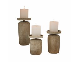 LOBERON Kaarsenhouder set van 3 Amsley grijs