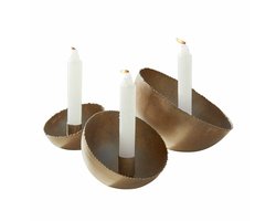 LOBERON Kaarsenhouder set van 3 Vignoux antiekbruin