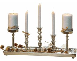 LOBERON Kaarsenplateau Alirra zilverkleurig