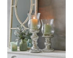 LOBERON Kandelaar set van 2 Luisant zilverkleurig/helder