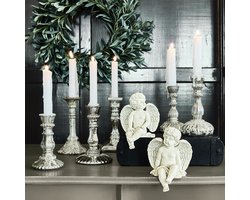 LOBERON Kandelaar set van 6 Adolpha antiekzilverkleurig