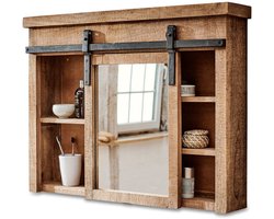 LOBERON Kast met spiegel Taylors Island bruin